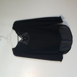 Sheer long sleeved small black blouse